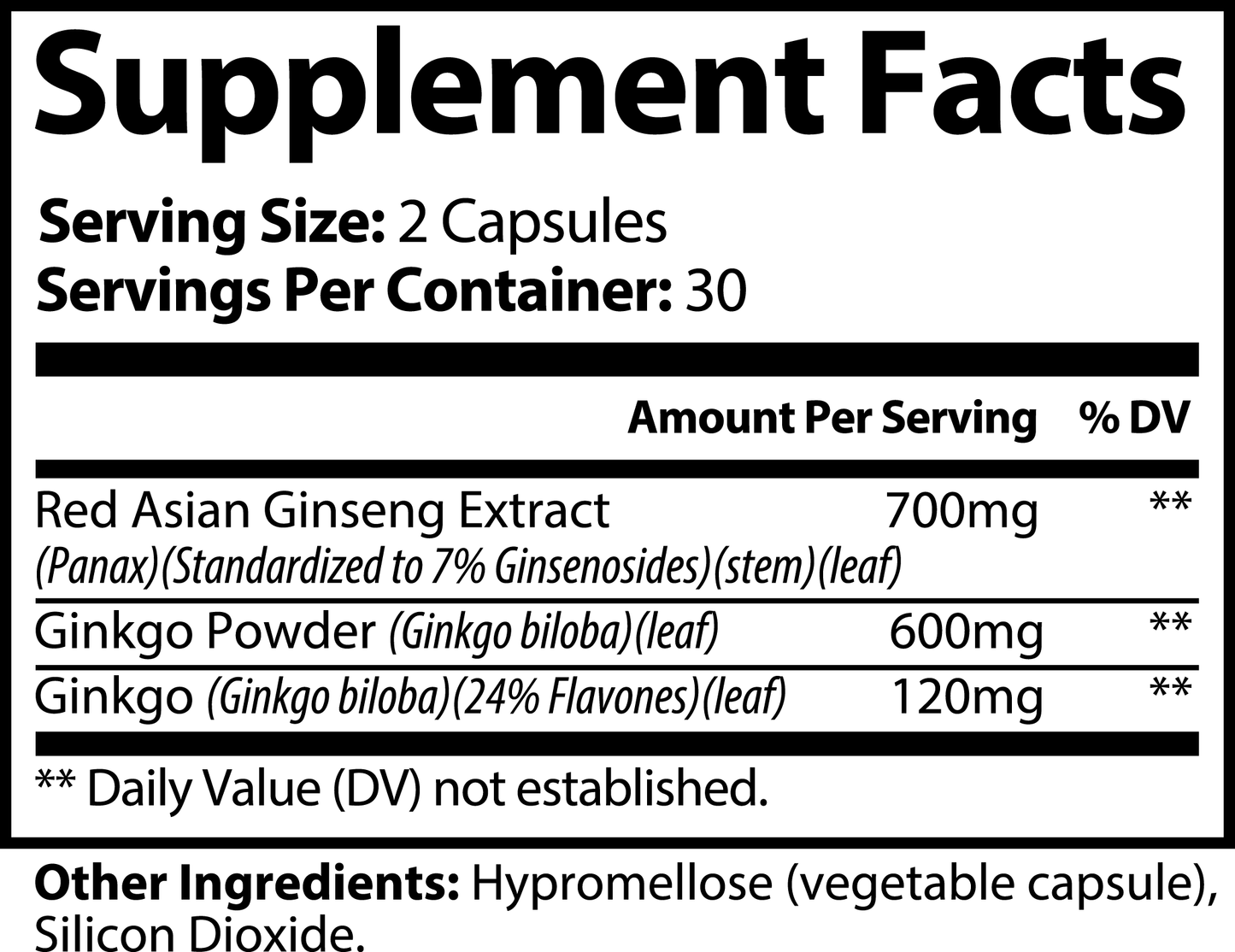 Ascended Mind Ginkgo Biloba & Ginseng