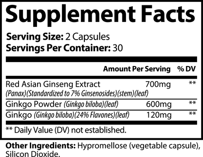 Ascended Mind Ginkgo Biloba & Ginseng